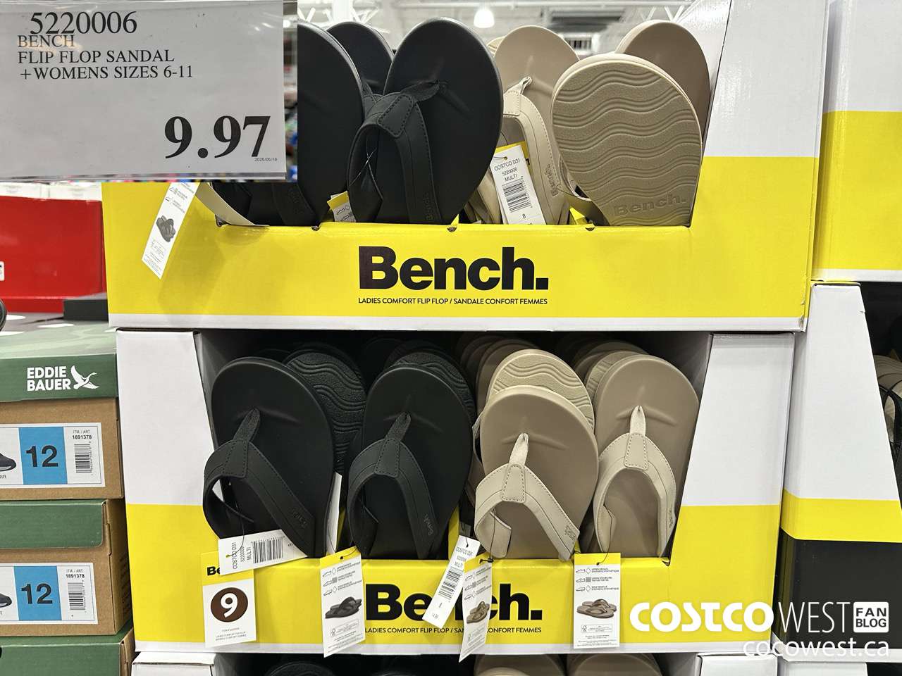 5220006 BENCH FLIP FLOP SANDAL LADIES SIZES 6-11 $9.97
