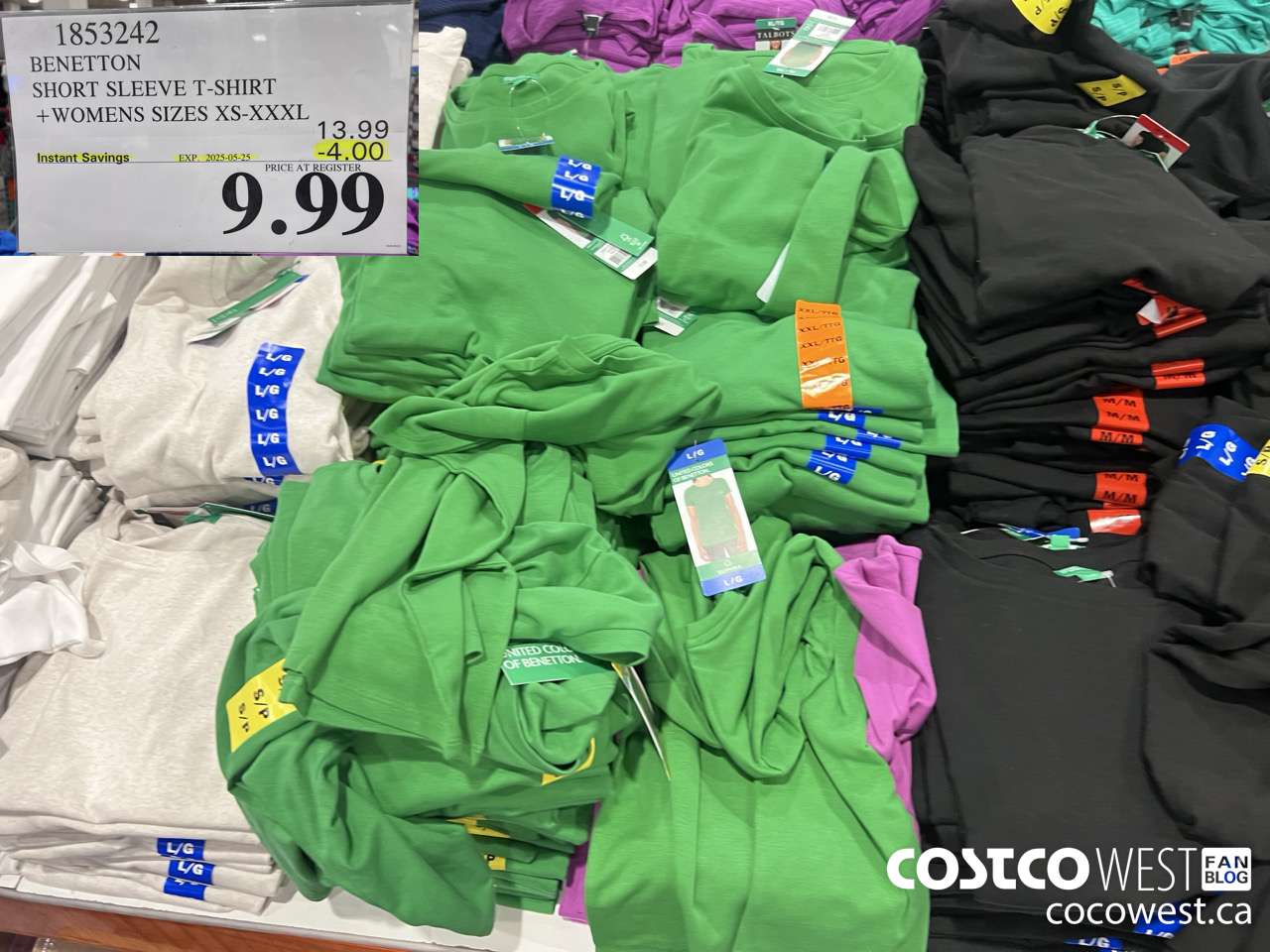 1853242 BENETTON SHORT SLEEVE T-SHIRT WOMENS SIZES XS-XXL ($4.00 INSTANT SAVINGS EXPIRES ON 2025-05-25) $9.99