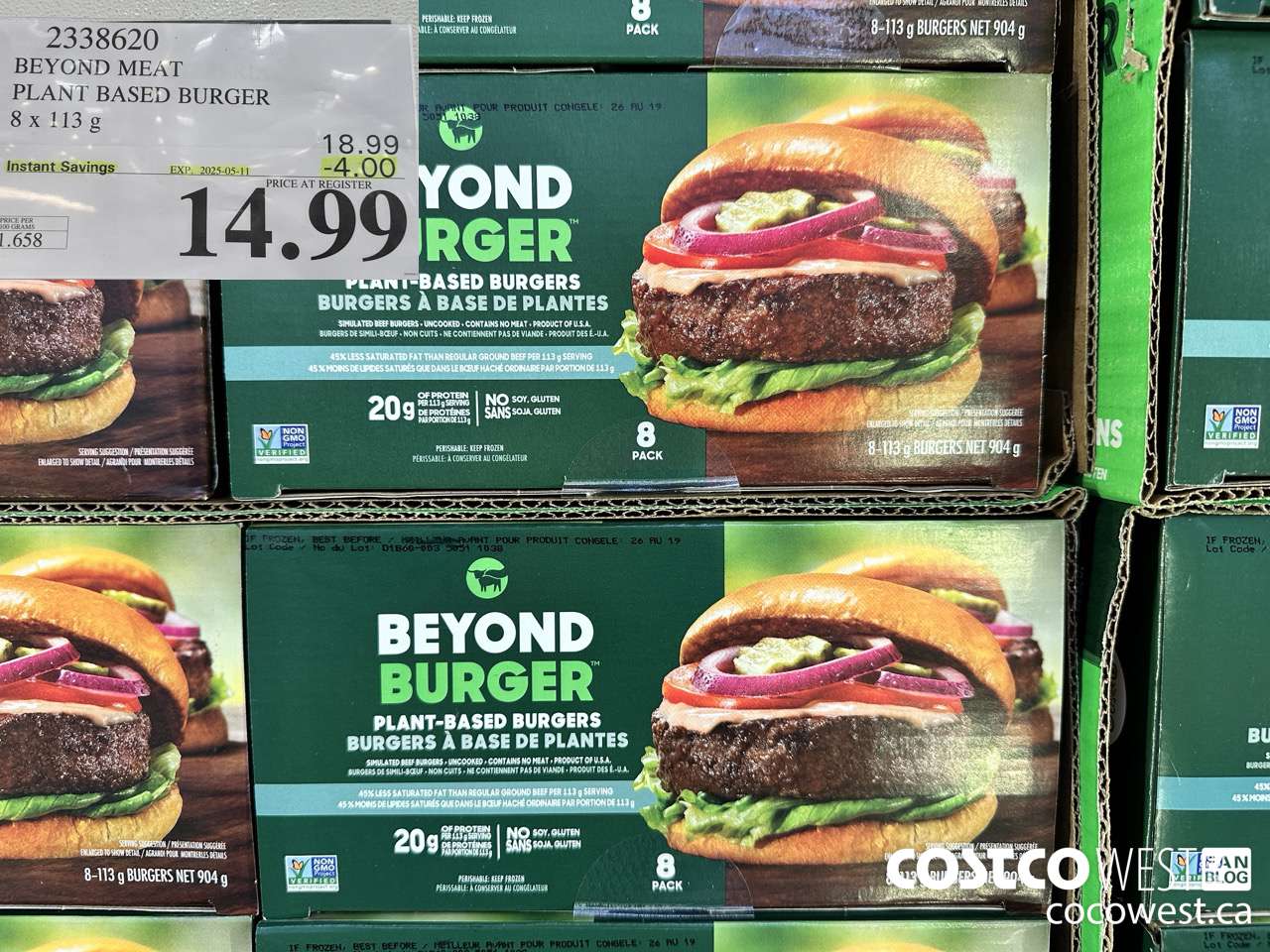 2338620 BEYOND MEAT PLANT BASED BURGER 8 x 113 g ($4.00 INSTANT SAVINGS EXPIRES ON 2025-05-11) $14.99
