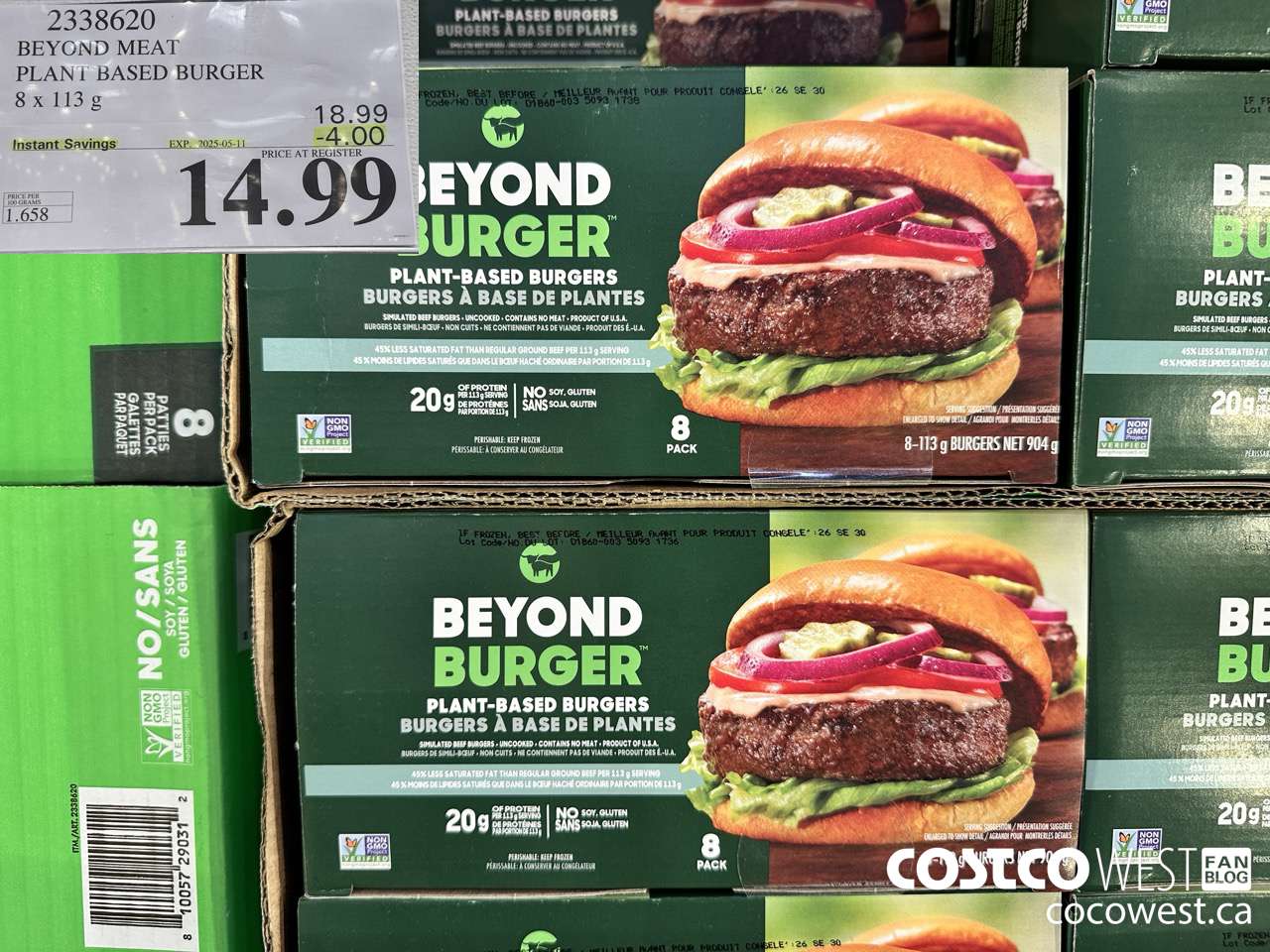 2338620 BEYOND MEAT PLANT BASED BURGER 8 x 113 g ($4.00 INSTANT SAVINGS EXPIRES ON 2025-05-11) $14.99
