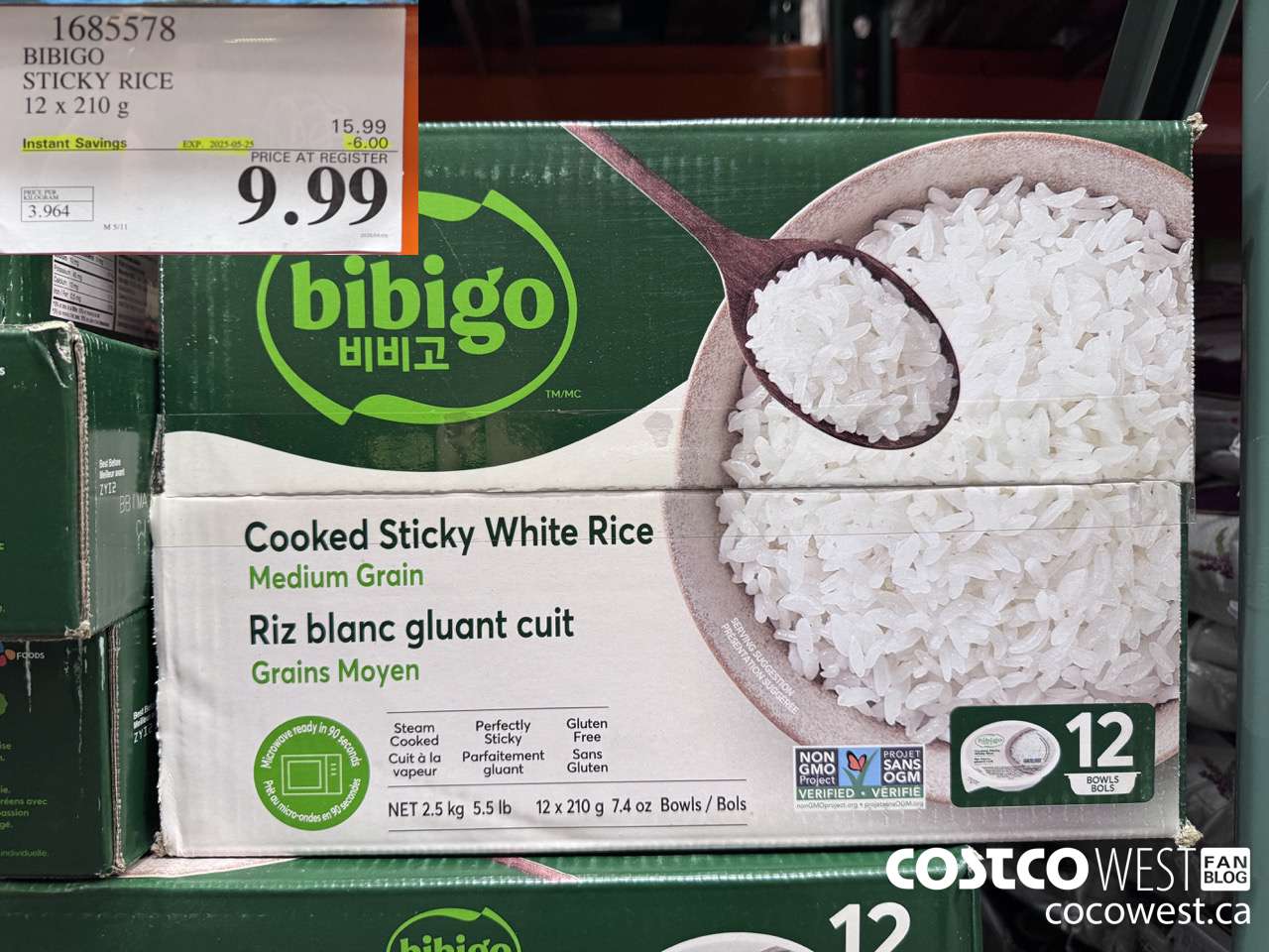 1685578 BIBIGO STICKY WHITE RICE 12/7.4 OZ ($6.00 INSTANT SAVINGS EXPIRES ON 2025-05-25) $9.99