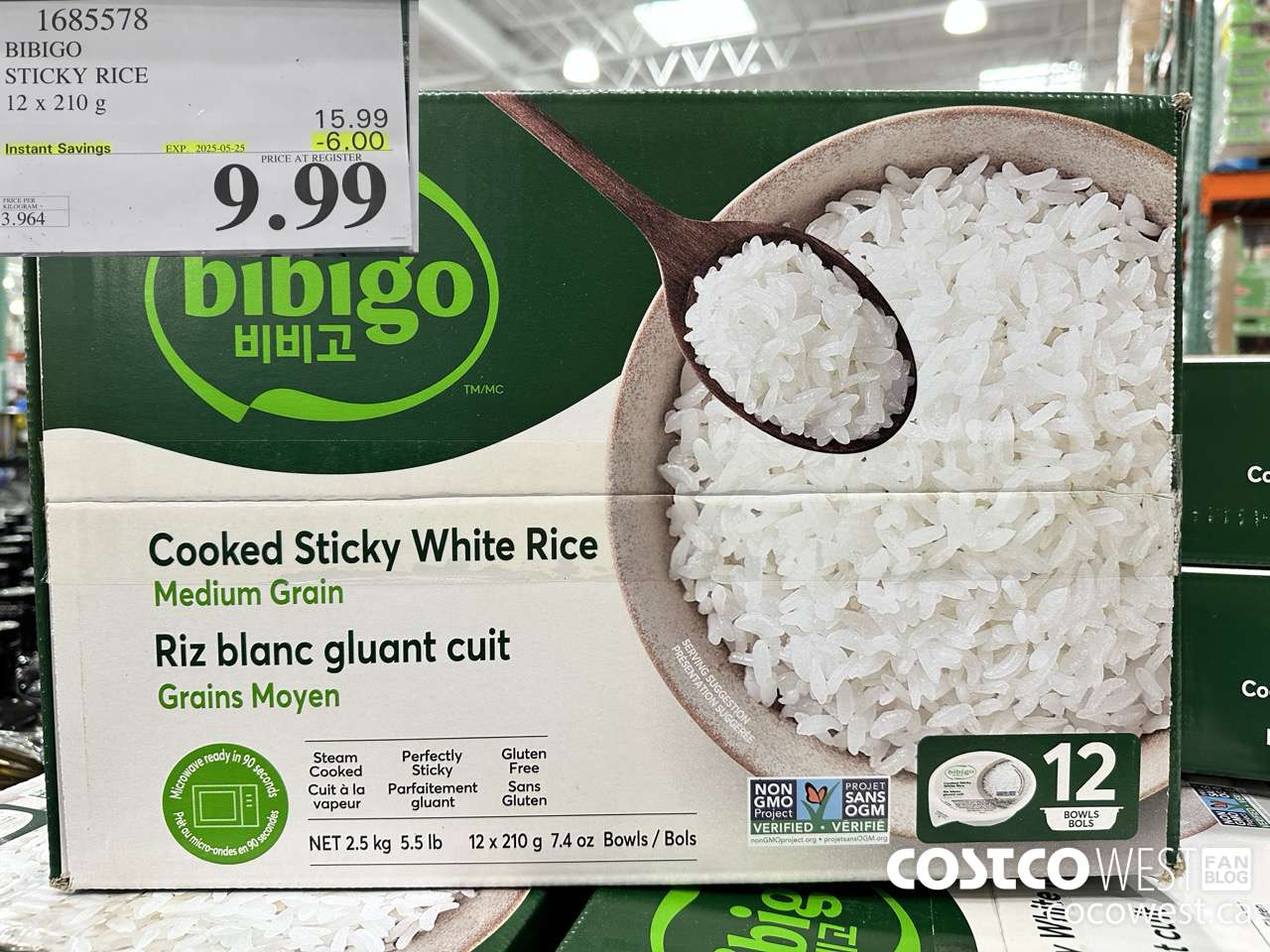 1685578 BIBIGO STICKY WHITE RICE 12/7.4 OZ ($6.00 INSTANT SAVINGS EXPIRES ON 2025-05-25) $9.99