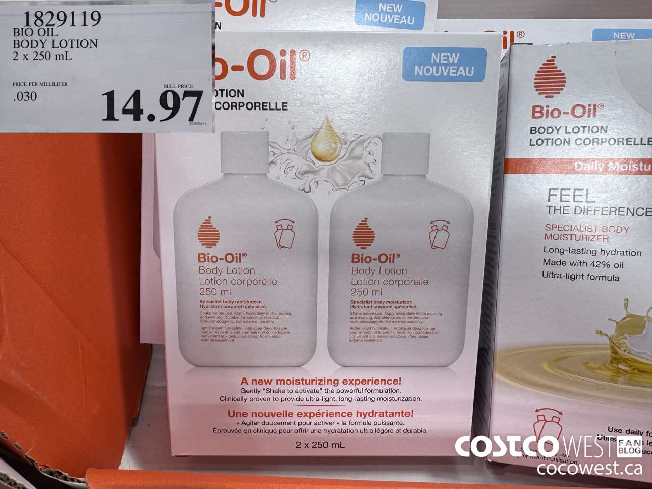 1829119 BIO OIL BODY LOTION 2 X 250ML $14.97
