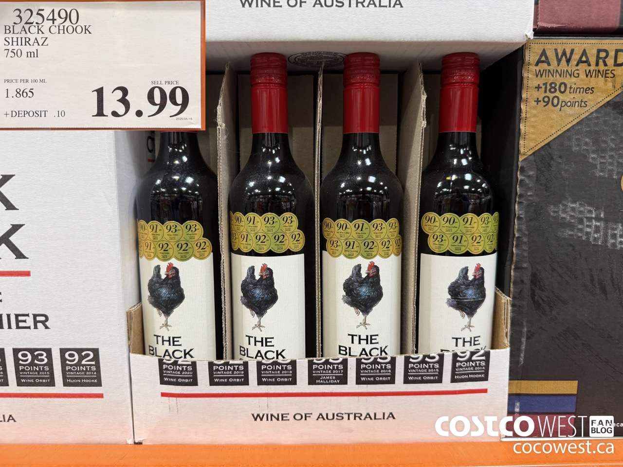 325490 BLACK CHOOK SHIRAZ 750ML $13.99