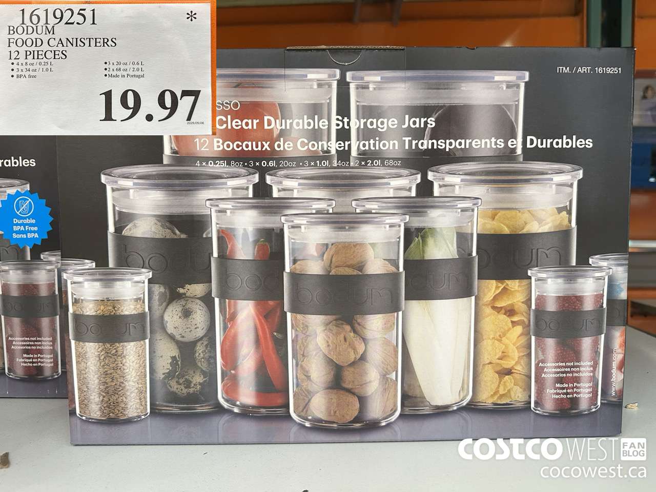 1619251 BODUM FOOD CANISTERS 12 PIECES $19.97