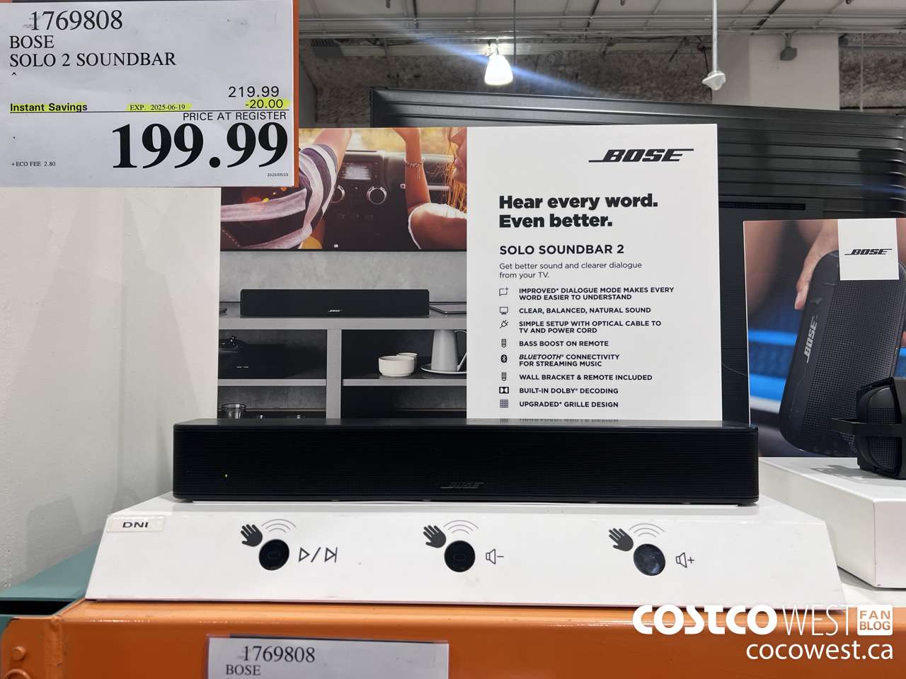 1769808 BOSE SOLO 2 SOUNDBAR ($20.00 INSTANT SAVINGS EXPIRES ON 2025-06-19) $199.99