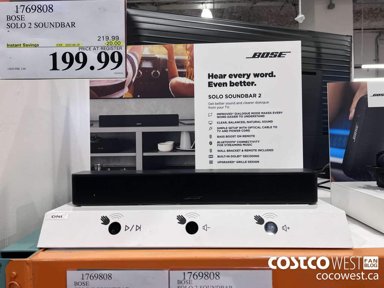 1769808 BOSE SOLO 2 SOUNDBAR ($20.00 INSTANT SAVINGS EXPIRES ON 2025-06-19) $199.99