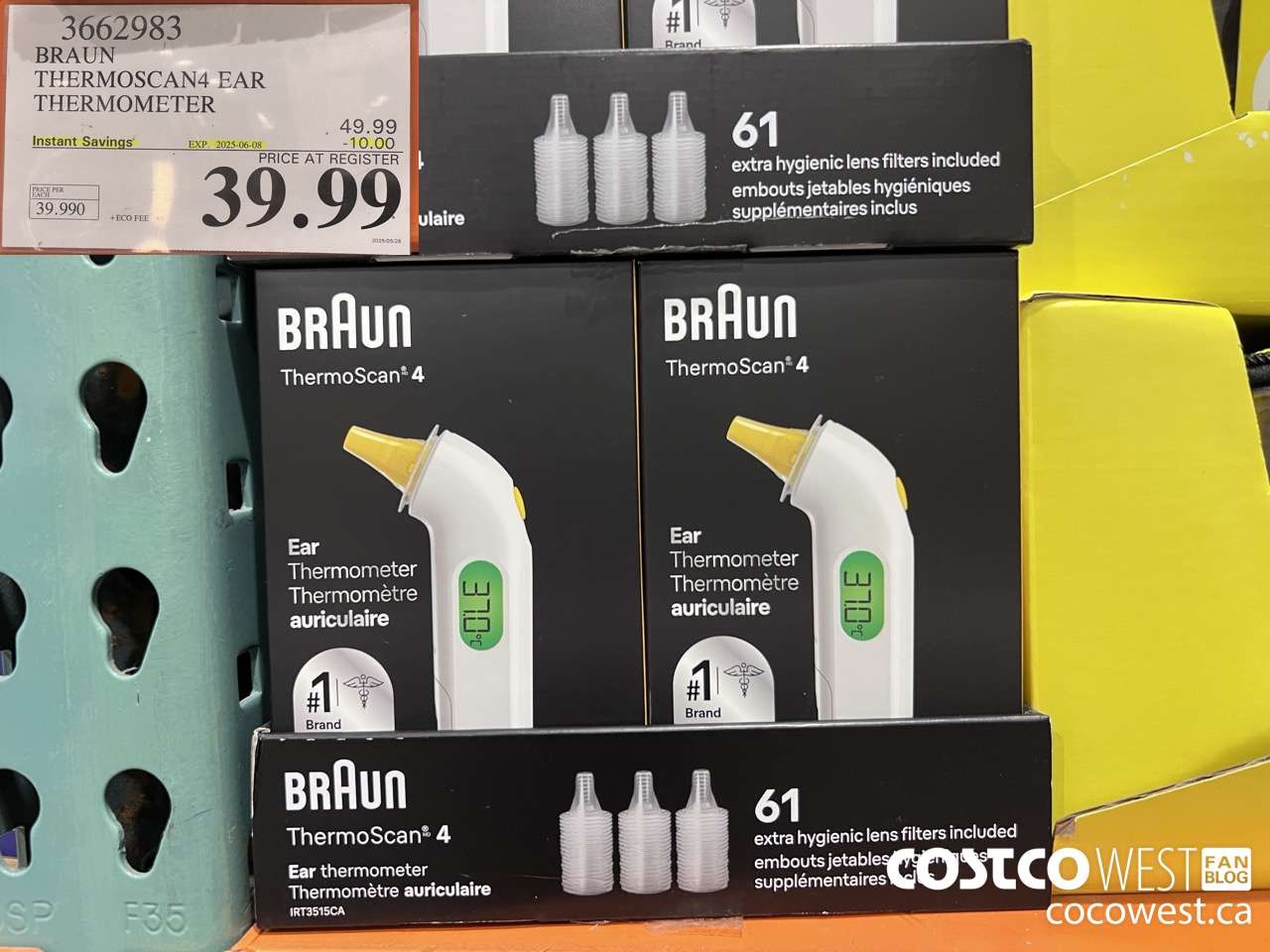 3662983 BRAUN THERMOSCAN4 EAR T12108P540 THERMOMETER ($10.00 INSTANT SAVINGS EXPIRES ON 2025-06-08) $39.99