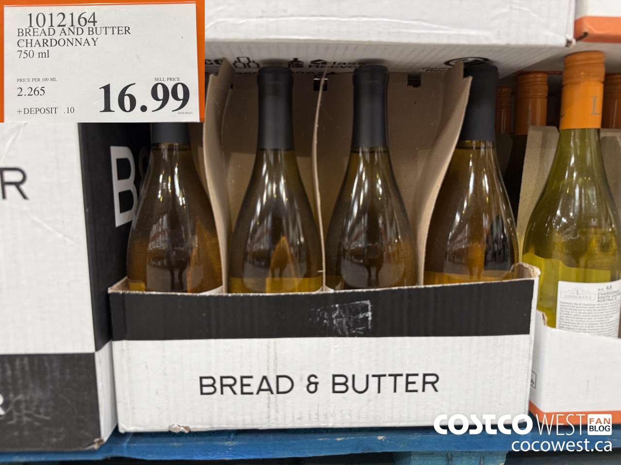 1012164 BREAD AND BUTTER CHARDONNAY 750 ML $16.99