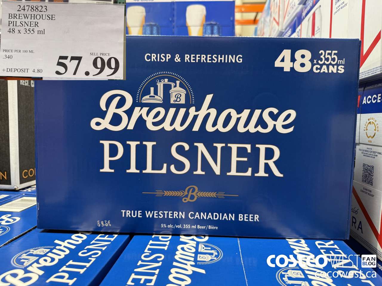 2478823 BREWHOUSE PILSNER 48 X 355ML $57.99