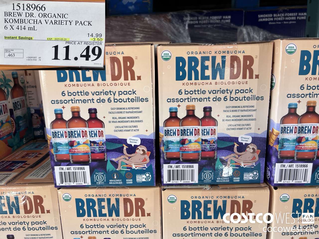 1518966 BREW DR. ORGANIC KOMBUCHA VARIETY PACK 6 X 414 mL ($3.50 INSTANT SAVINGS EXPIRES ON 2025-05-25) $11.49