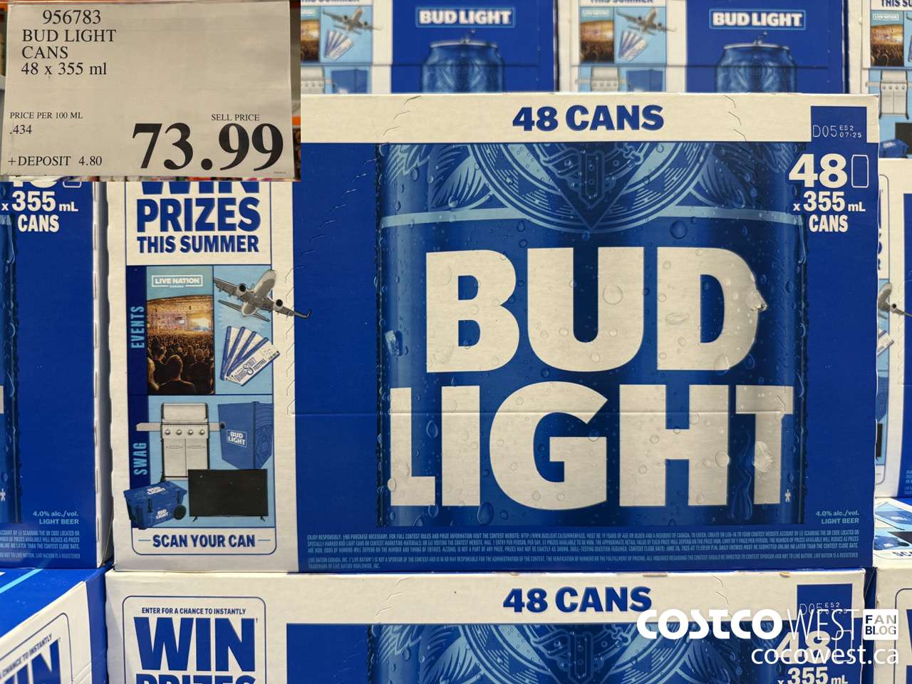 956783 BUDWEISER LIGHT CANS 48 X 335 ML $73.99