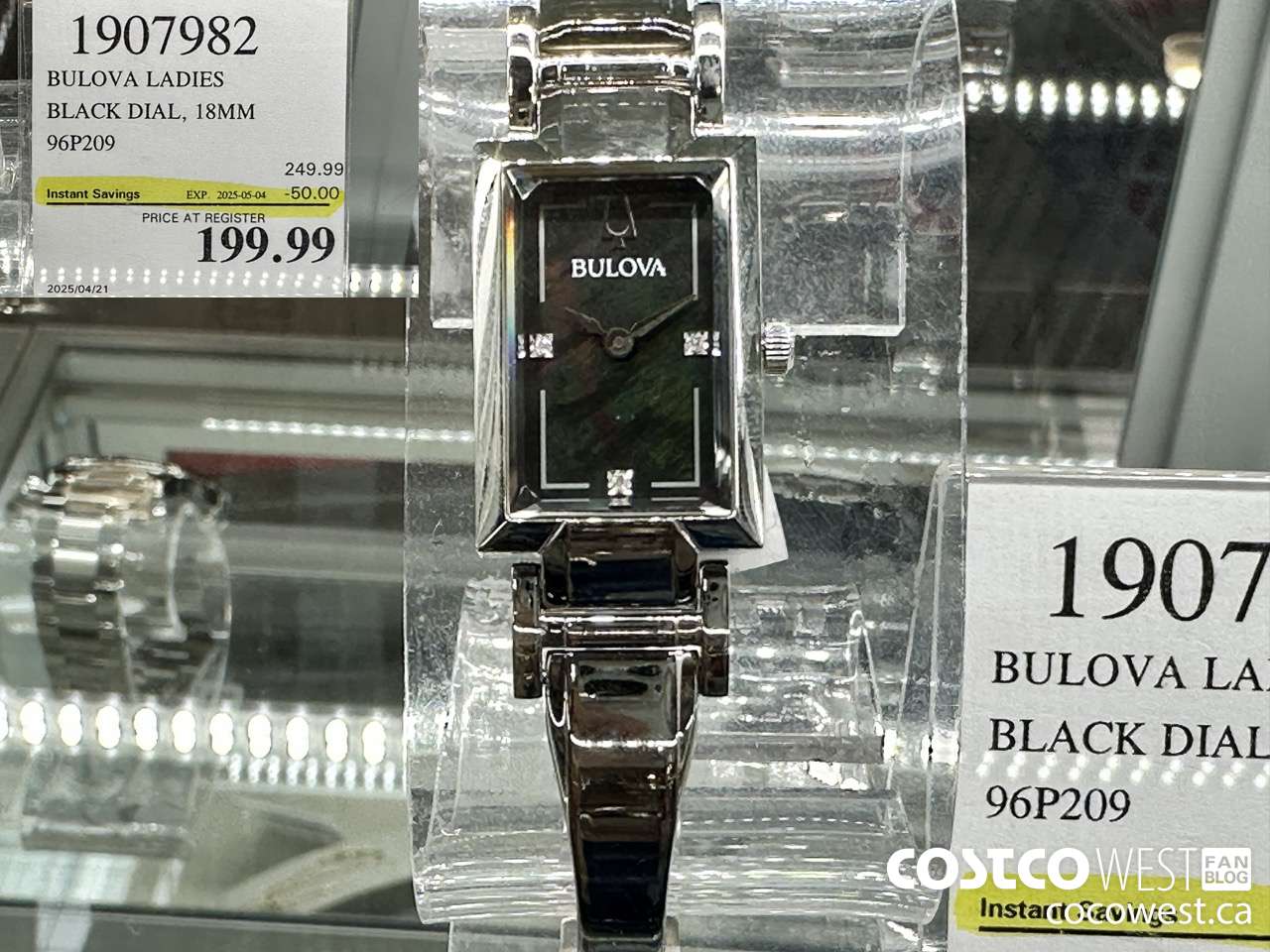 1907982 BULOVA LADIES BLACK DIAL 18MM 96P209 ($50.00 INSTANT SAVINGS EXPIRES ON 2025-05-04) $199.99