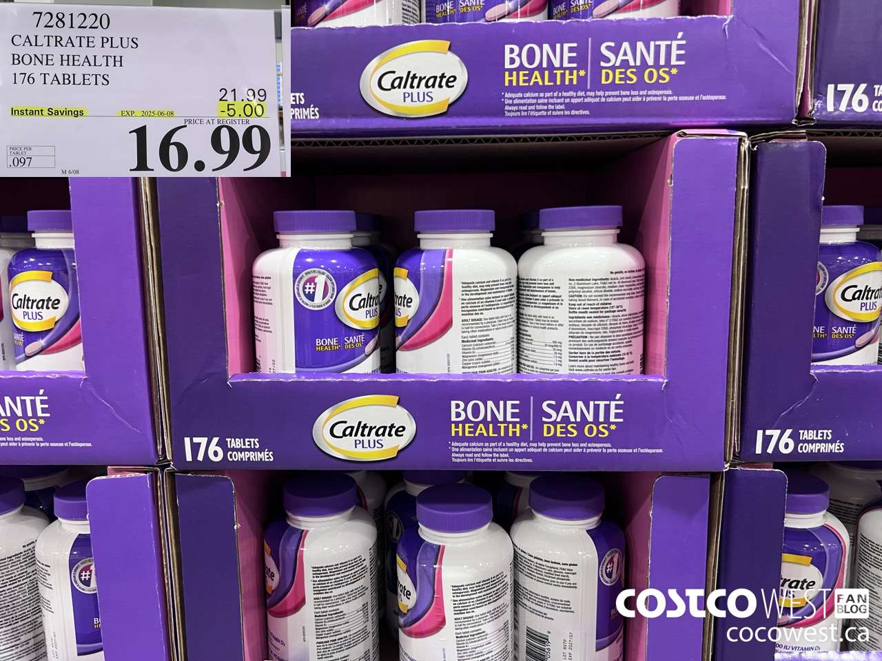 7281220 CALTRATE PLUS CALCIUM SUPPLEMENT 176 TABLETS ($5.00 INSTANT SAVINGS EXPIRES ON 2025-06-08) $16.99