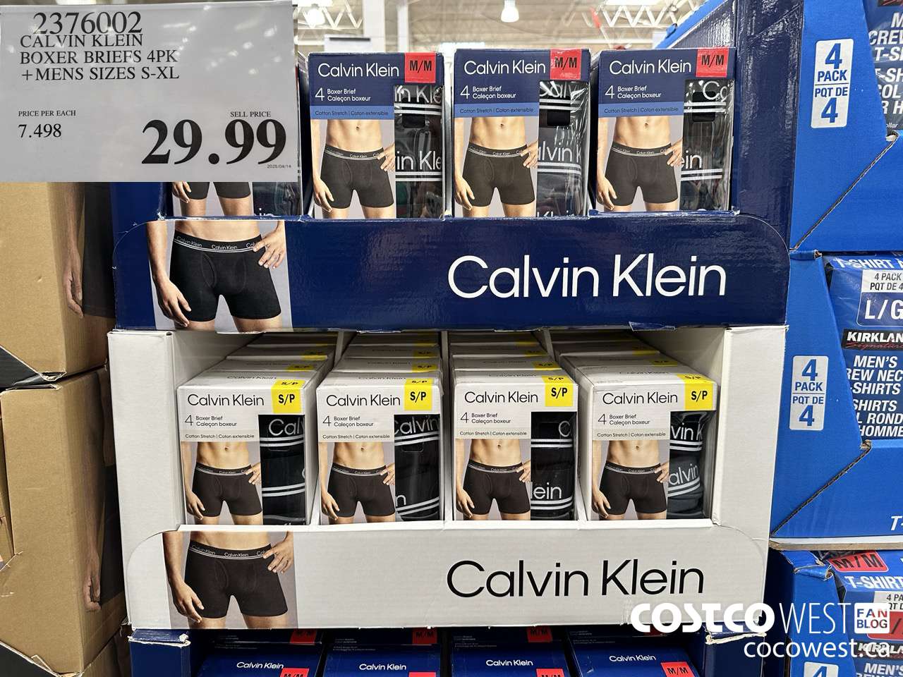 2376002 CALVIN KLEIN BOXERS 4 PACK MENS SIZES S-XL $29.99