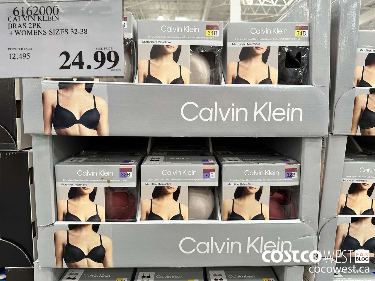 6162000 CALVIN KLEIN BRAS 2PK LADIES SIZES 32-38 $24.99