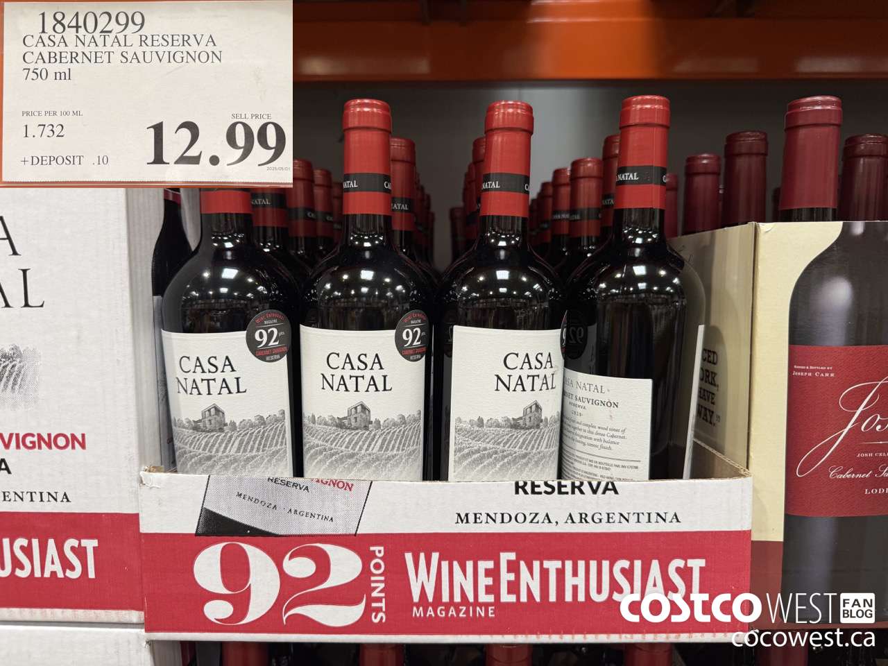 1840299 CASA NATAL RESERVA CABERNET SAUVIGNON 750ML $12.99