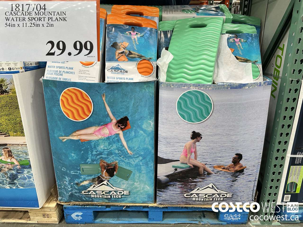 1817704 CASCADE MOUNTAIN WATER SPORT PLANK 54IN X 11.25IN X 2IN $29.99