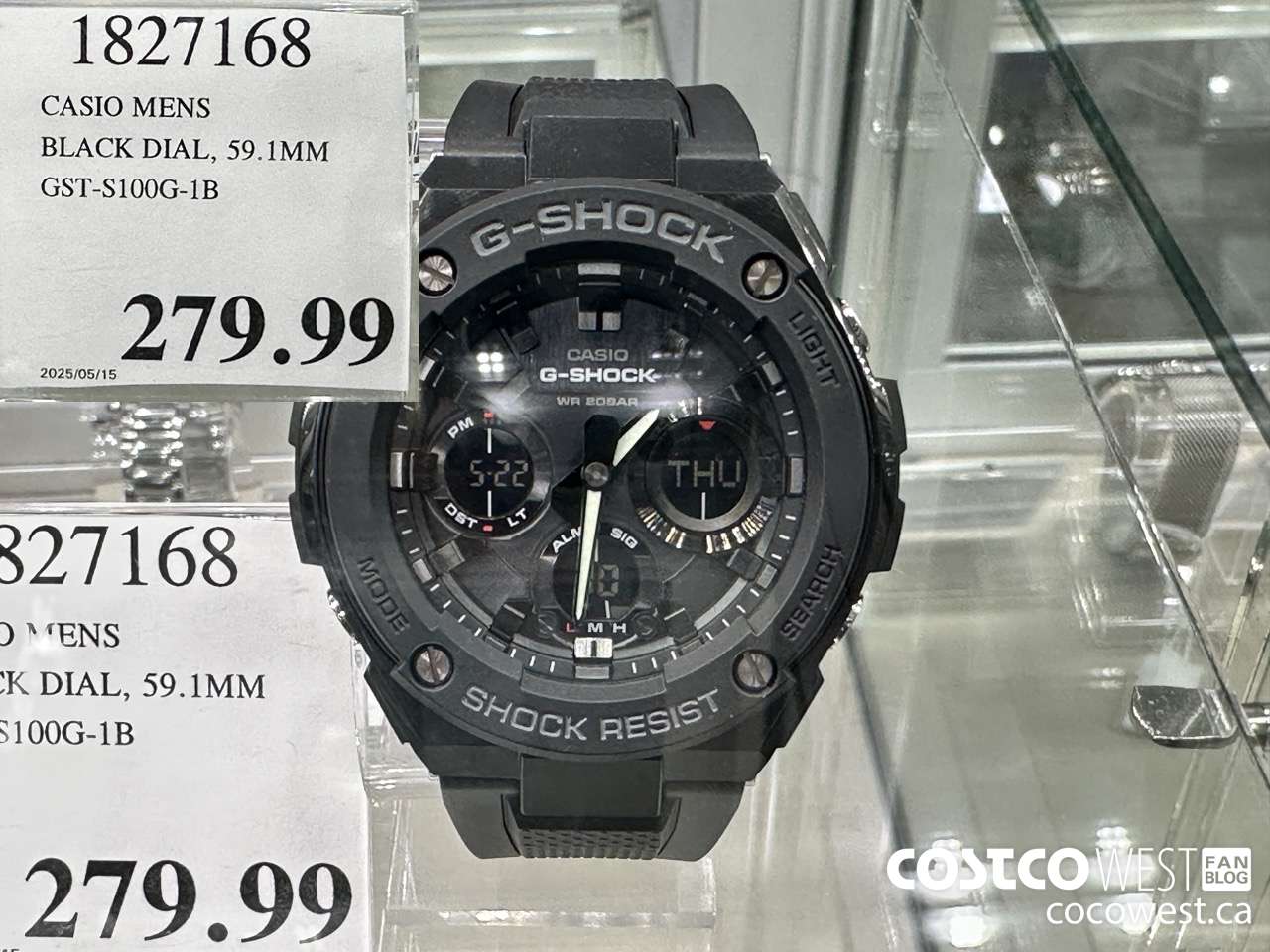 1827168 CASIO MENS BLACK DIAL, 59.1MM GST-S100G-1B $279.99