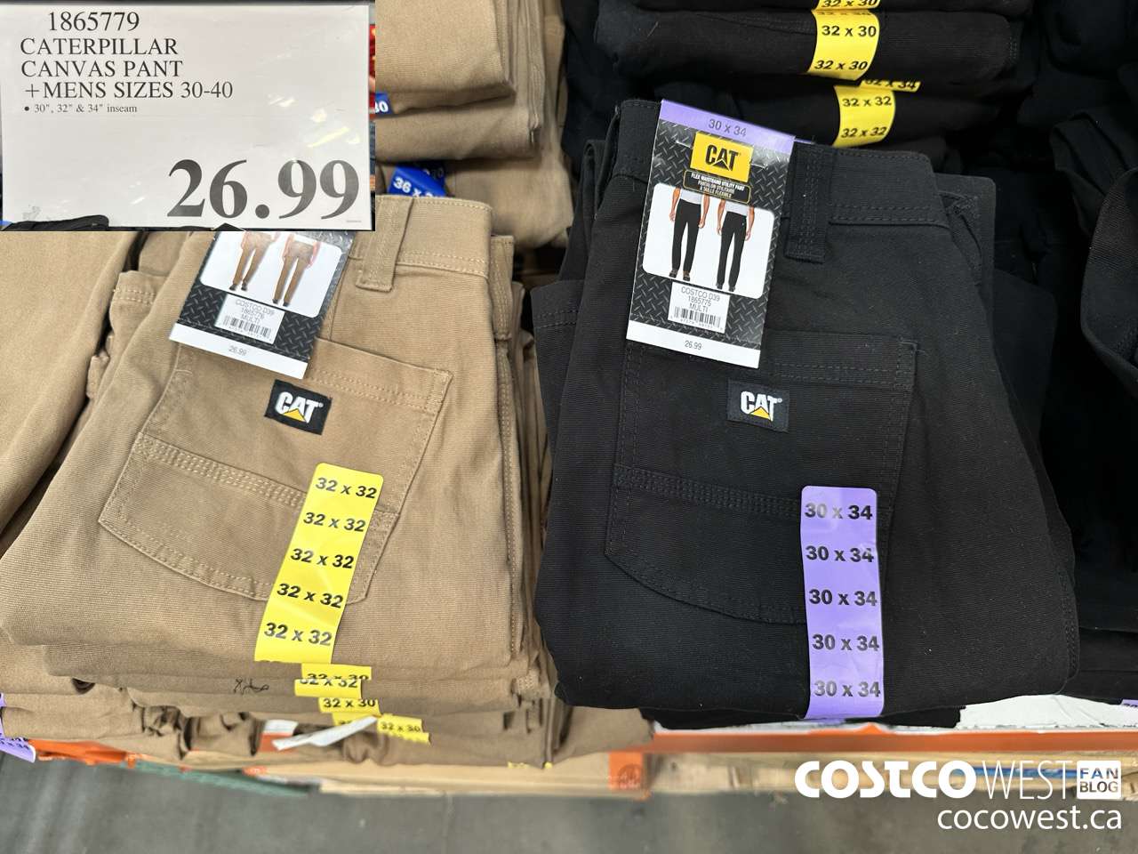 1865779 CATERPILLAR CANVAS PANT MENS SIZES 30-40 $26.99