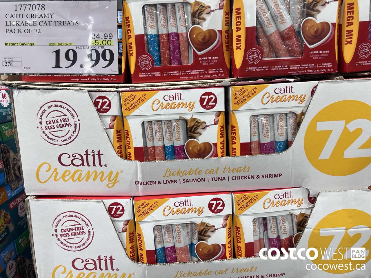 1777078 CATIT CREAMY LICKABLE CAT TREATS PACK OF 72 ($5.00 INSTANT SAVINGS EXPIRES ON 2025-06-08) $19.99