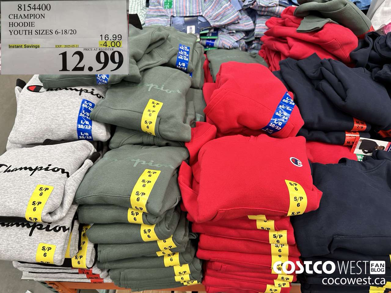 8154400 CHAMPION HOODIE YOUTH SIZES 16-18/20 ($4.00 INSTANT SAVINGS EXPIRES ON 2025-05-11) $12.99