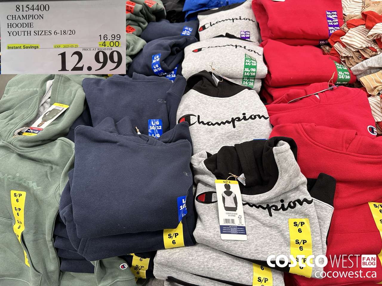 8154400 CHAMPION HOODIE YOUTH SIZES 16-18/20 ($4.00 INSTANT SAVINGS EXPIRES ON 2025-05-25) $12.99