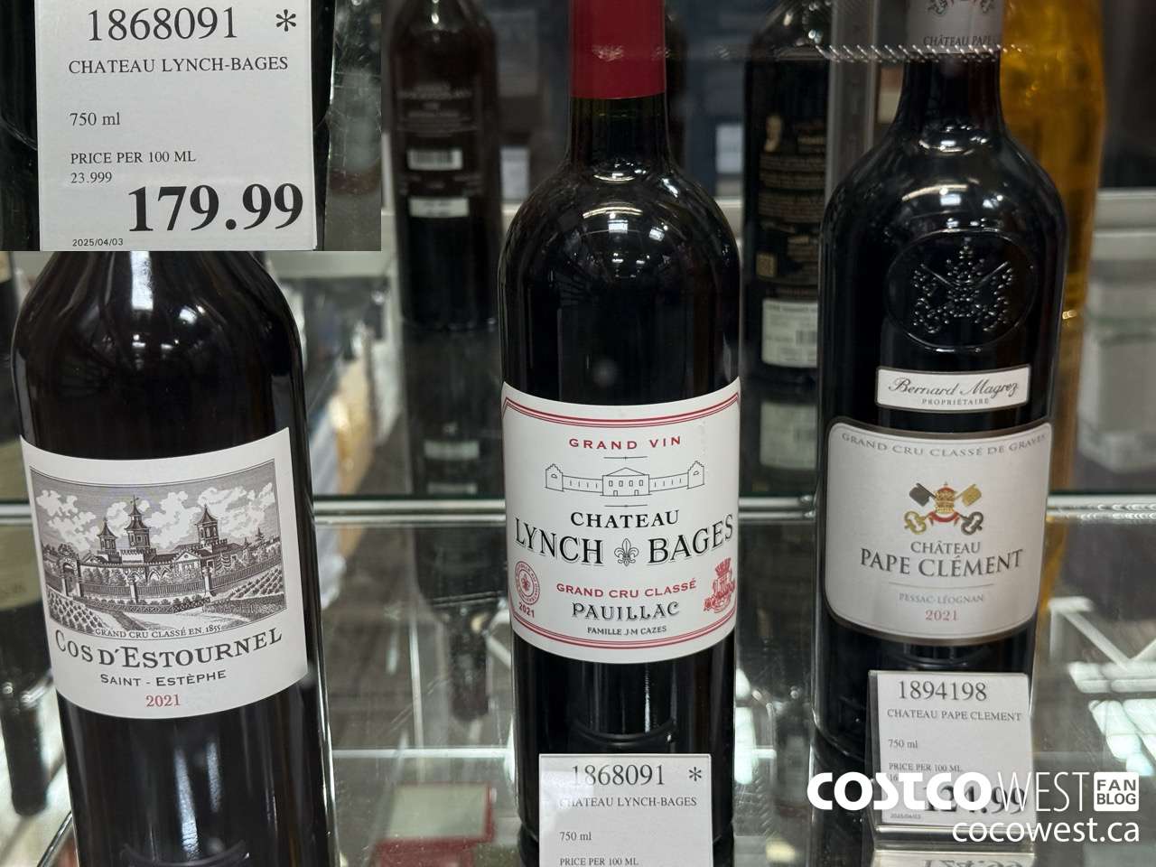 1868091 CHATEAU LYNCH-BAGES 750ML $179.99