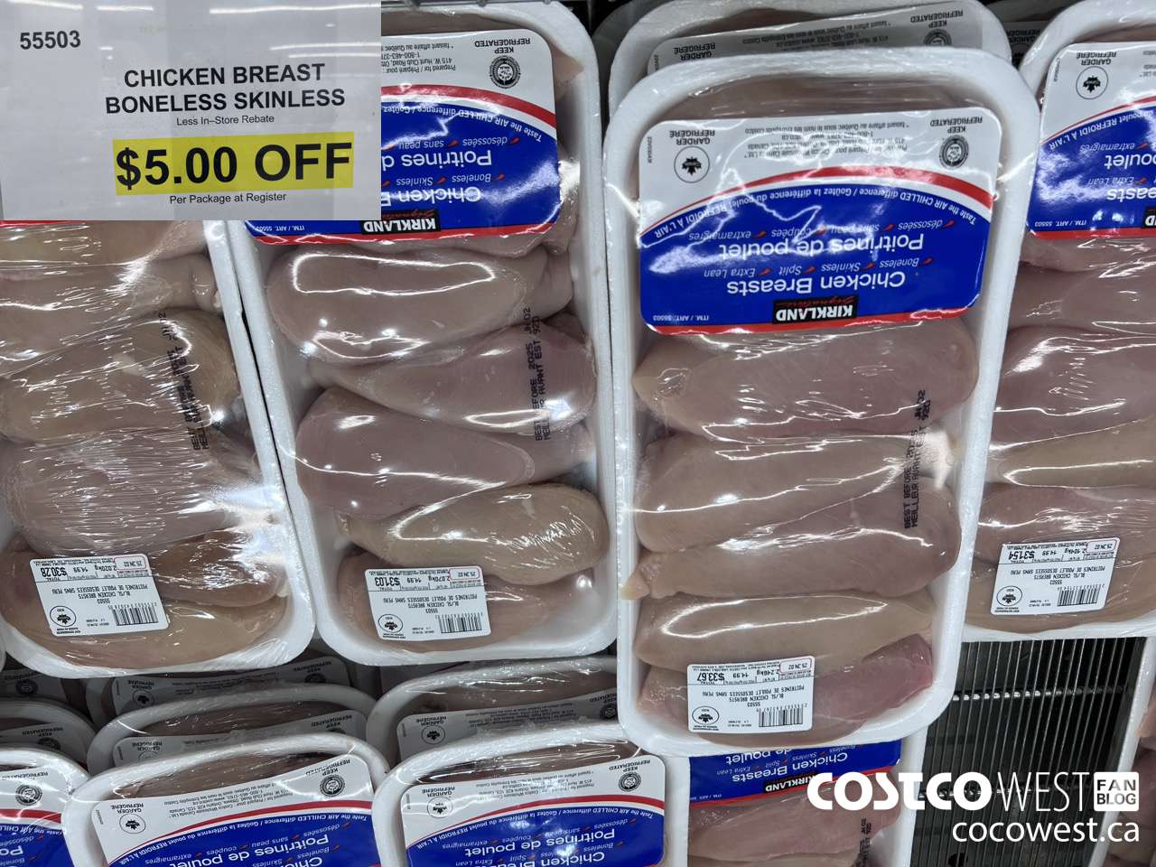 55503 CHICKEN BREASTS BONELESS SKINLESS ($5.00 INSTANT SAVINGS)