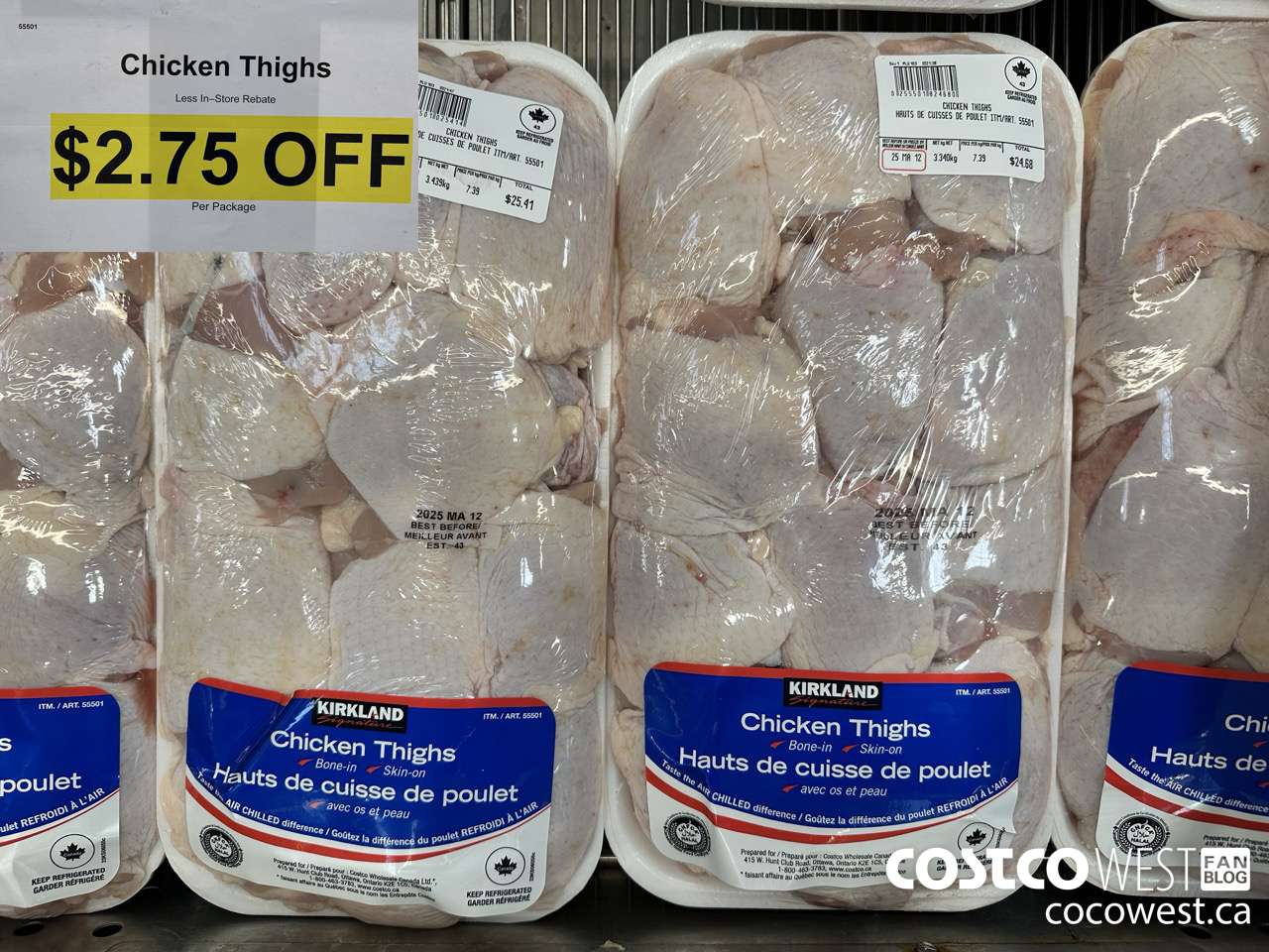 55501 CHICKEN THIGHS BONE IN ($2.75 INSTANT SAVINGS)