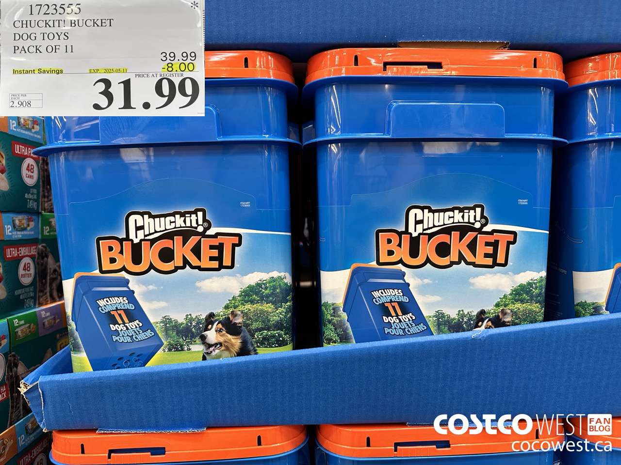 1723555 CHUCK-IT BUCKET DOG TOYS PACK OF 11 ($8.00 INSTANT SAVINGS EXPIRES ON 2025-05-11) $31.99