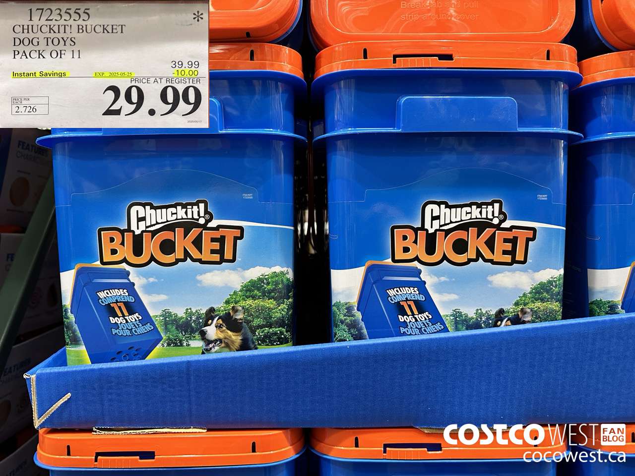 1723555 CHUCK-IT BUCKET DOG TOYS PACK OF 11 ($10.00 INSTANT SAVINGS EXPIRES ON 2025-05-25) $29.99