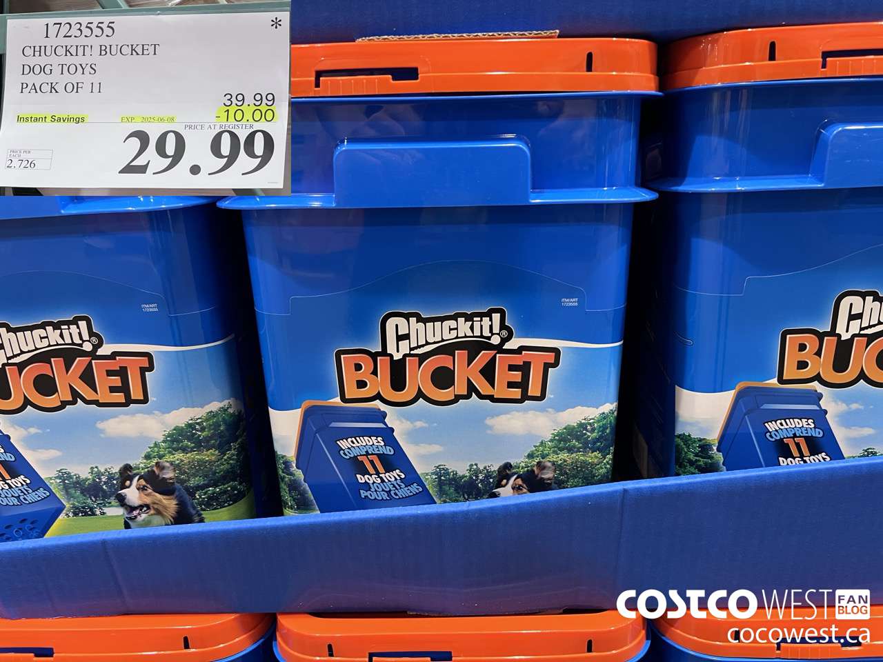 1723555 CHUCK-IT BUCKET DOG TOYS PACK OF 11 ($10.00 INSTANT SAVINGS EXPIRES ON 2025-06-08) $29.99