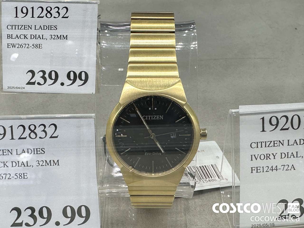 1912832 CITIZEN LADIES BLACK DIAL, 32MM EW2672-58E $239.99