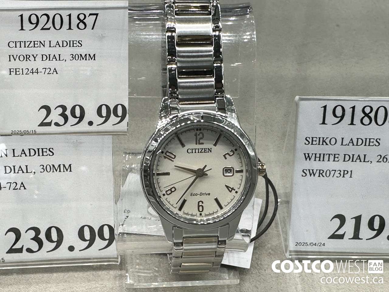 1920187 CITIZEN LADIES IVORY DIAL, 30MM FE12440-72A $239.99