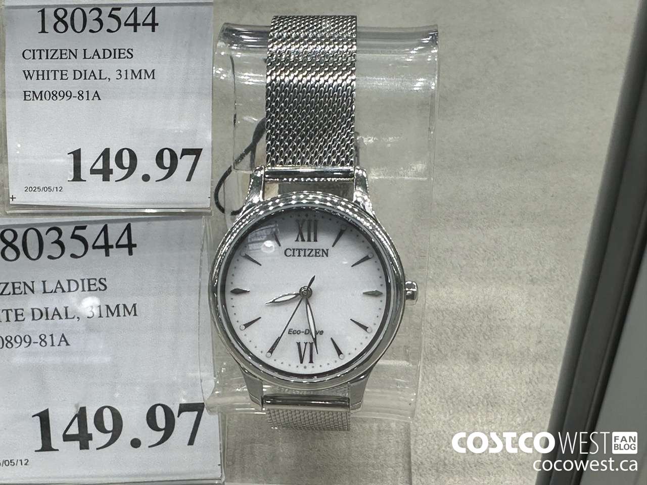 1803544 CITIZEN LADIES WHITE DIAL 31MM EM0899-81A $149.97