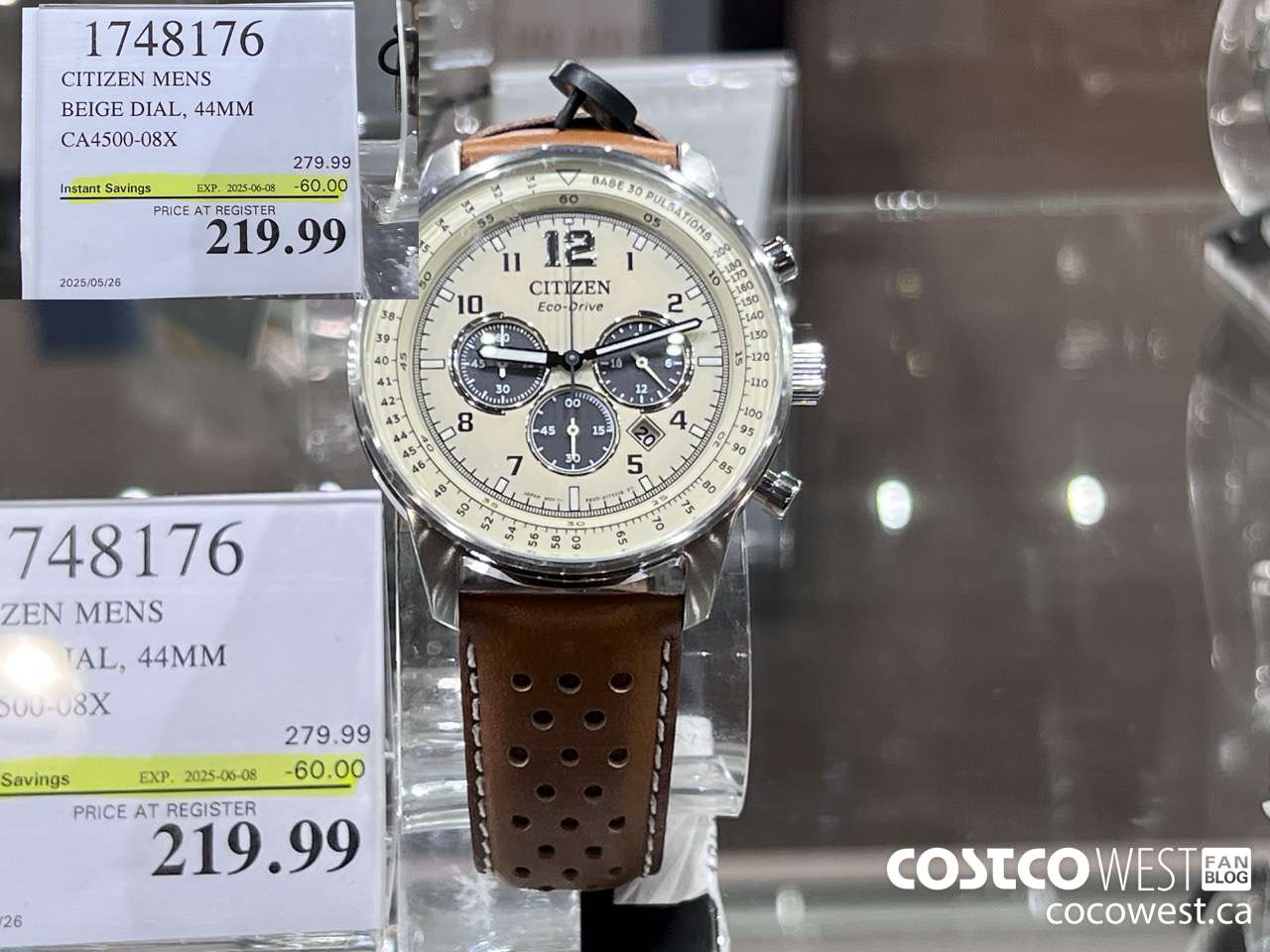 1748176 CITIZEN MENS BEIGE DIAL, 44MM CA4500-08X ($60.00 INSTANT SAVINGS EXPIRES ON 2025-06-08) $219.99