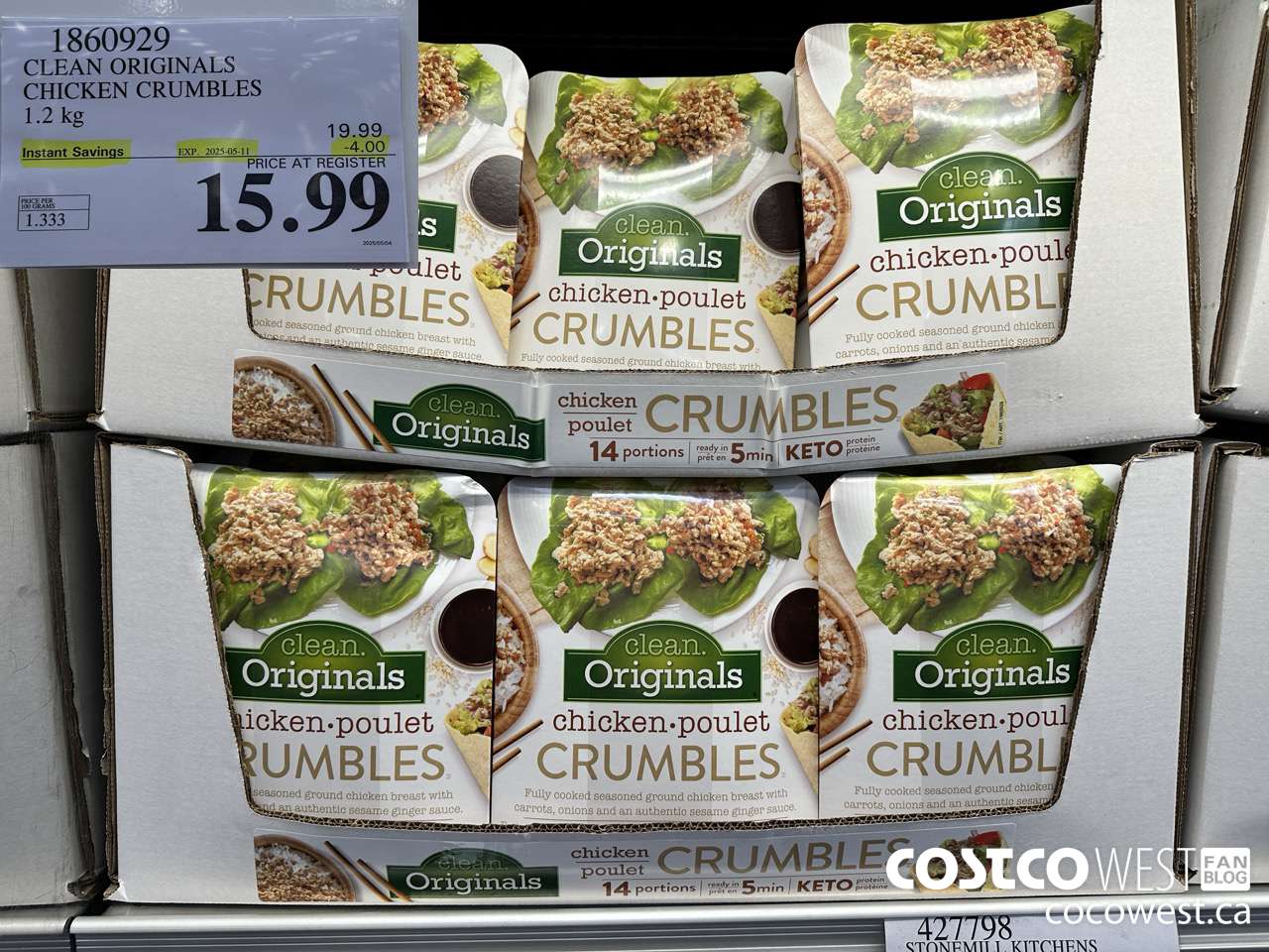 1860929 CLEAN ORIGINALS CHICKEN CRUMBLES 1.2 KG ($4.00 INSTANT SAVINGS EXPIRES ON 2025-05-11) $15.99