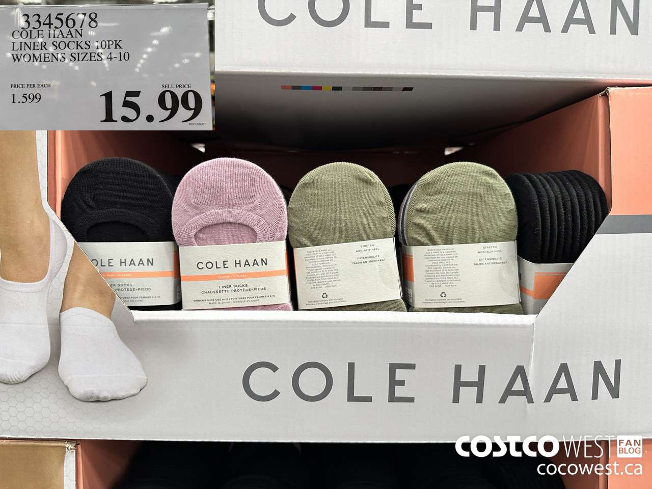3345678 COLE HAAN NO SHOW SOCK 10PK LADIES SIZES 4-10 $15.99