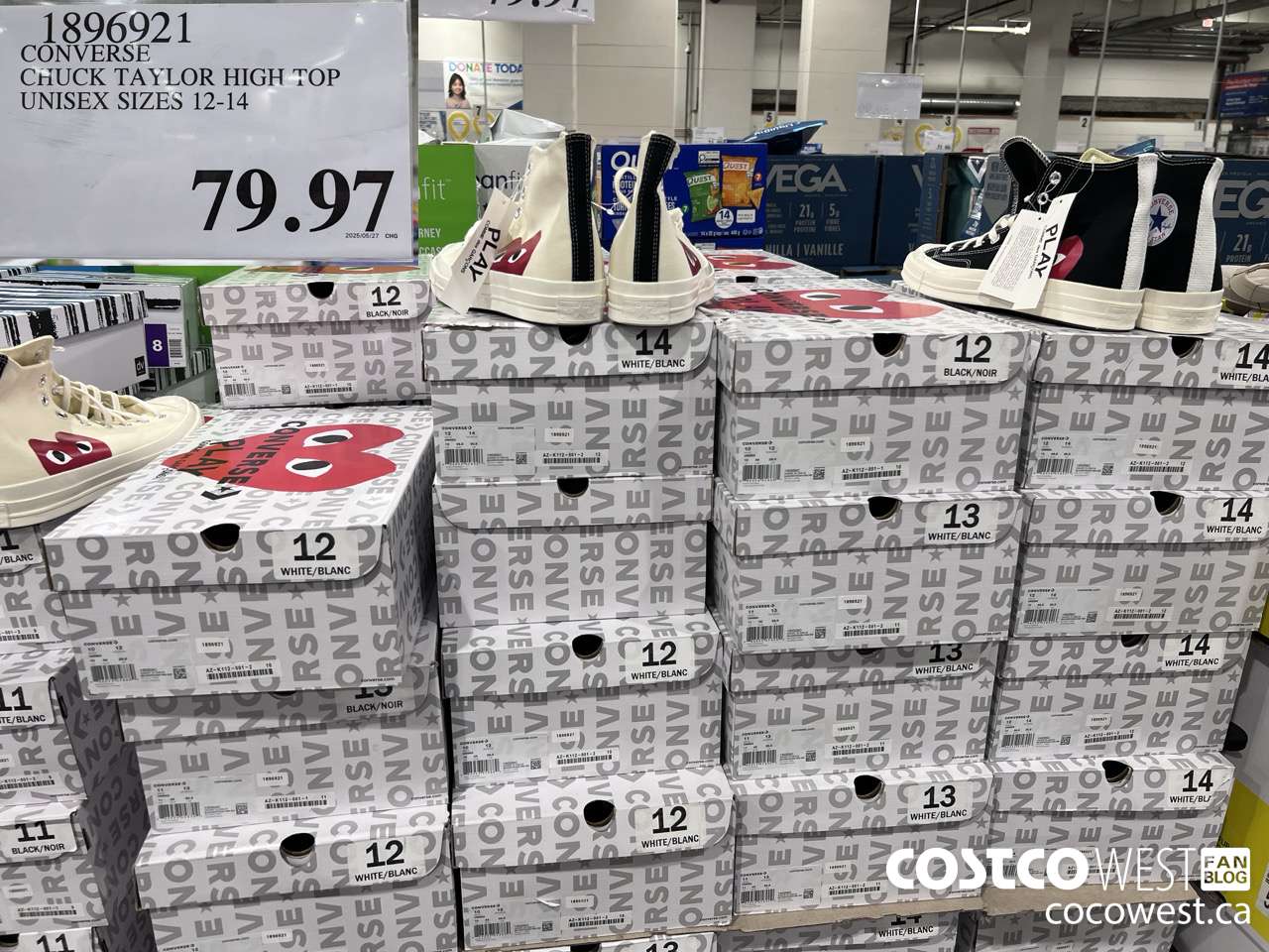 1896921 CONVERSE CHUCK TAYLOR HIGH TOP UNISEX SIZES 12-14 $79.97