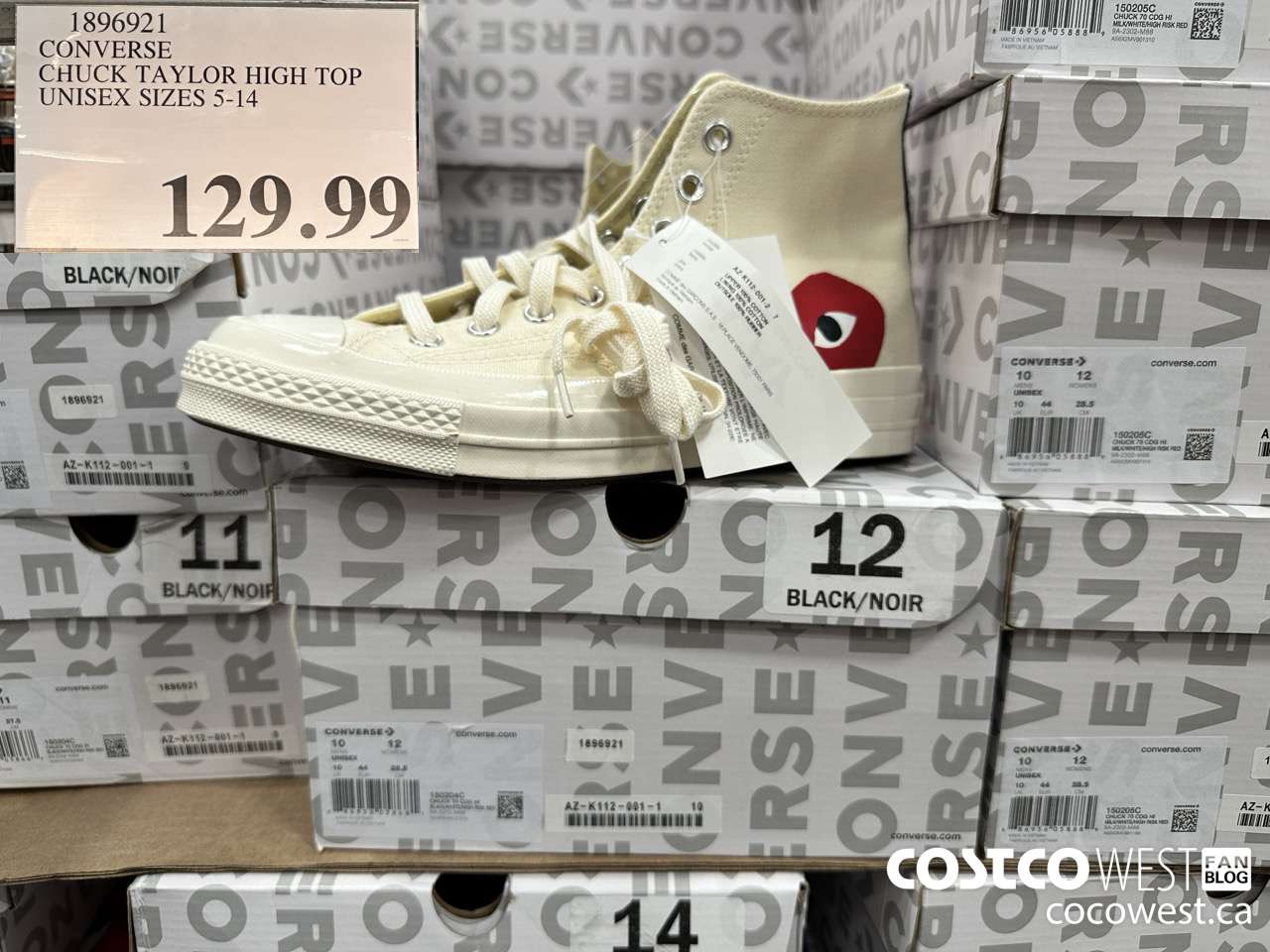 1896921 CONVERSE CHUCK TAYLOR HIGH TOP UNISEX SIZES 5-14 $129.99