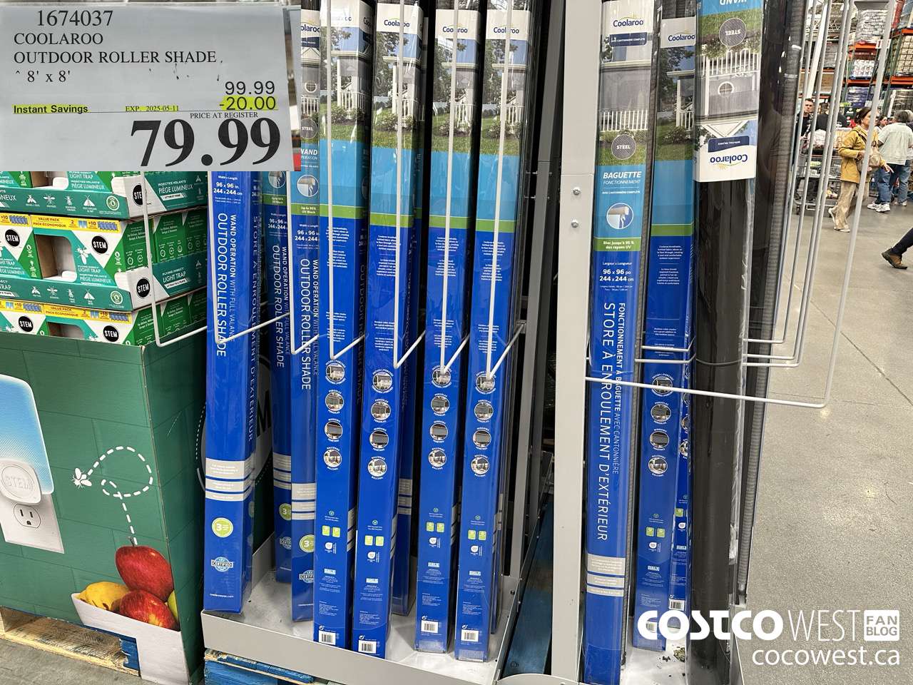 1674037 COOLAROO OUTDOOR ROLLER SHADE 8' X 8' ($20.00 INSTANT SAVINGS EXPIRES ON 2025-05-11) $79.99