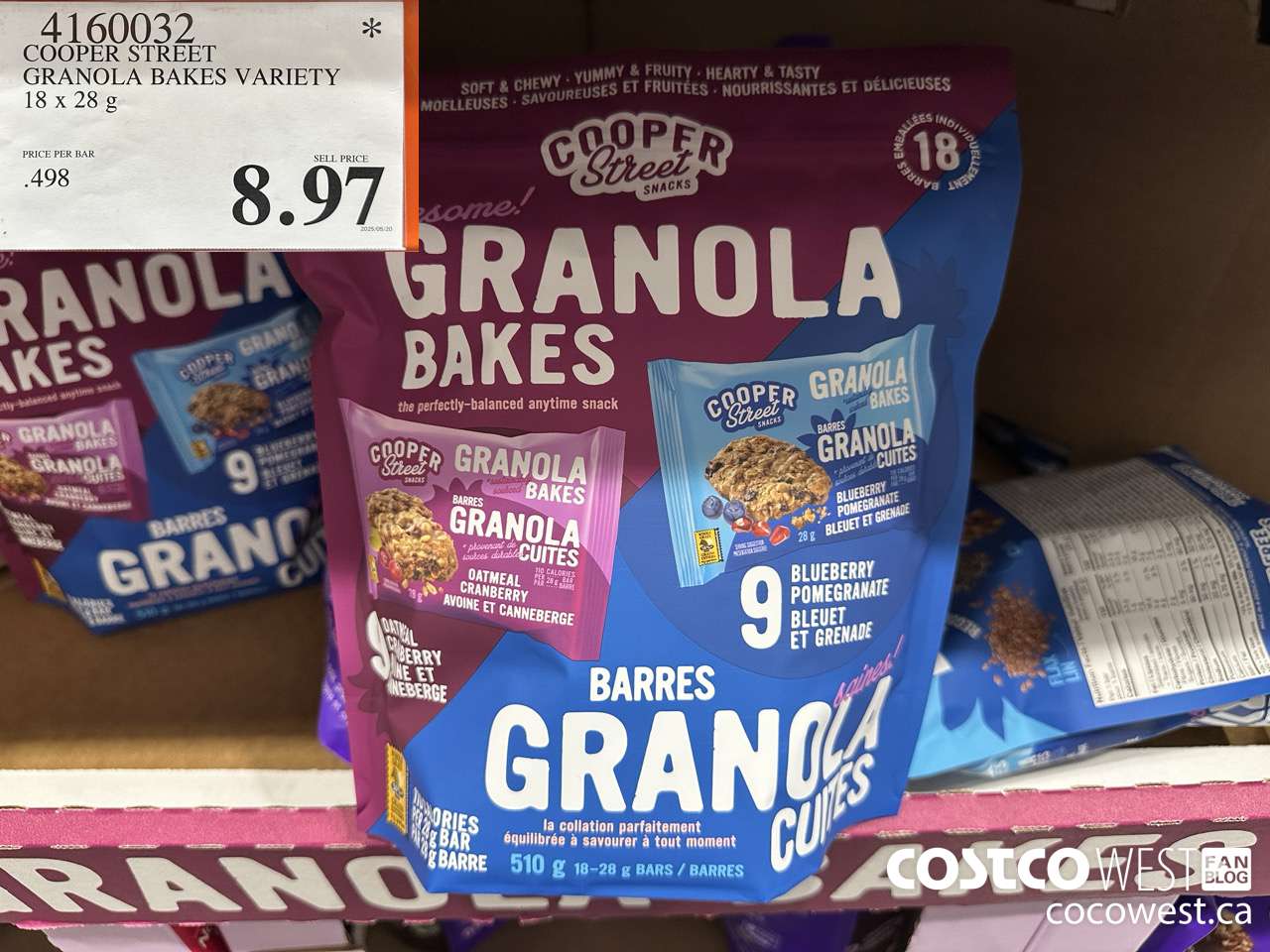 4160032 COOPER STREET GRANOLA BAKES VARIETY 18 X 28G $8.97