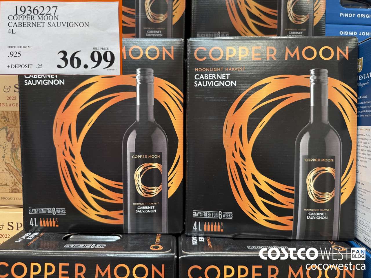 1936227 COPPER MOON CABERNET SAUVIGNON 4L $36.99