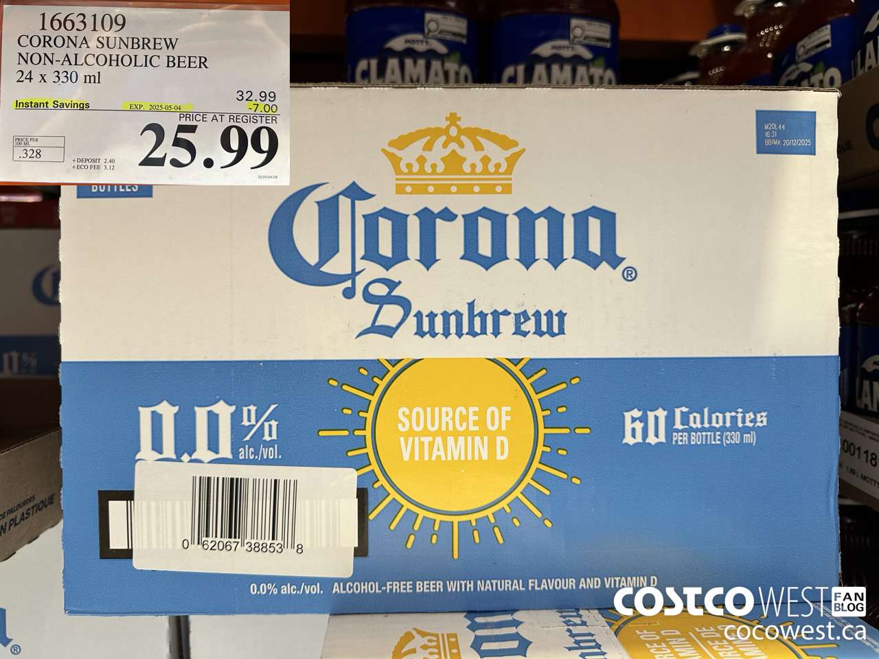 1663109 CORONA NON-ALCOHOLIC BEER 24 X 330 ML ($7.00 INSTANT SAVINGS EXPIRES ON 2025-05-04) $25.99