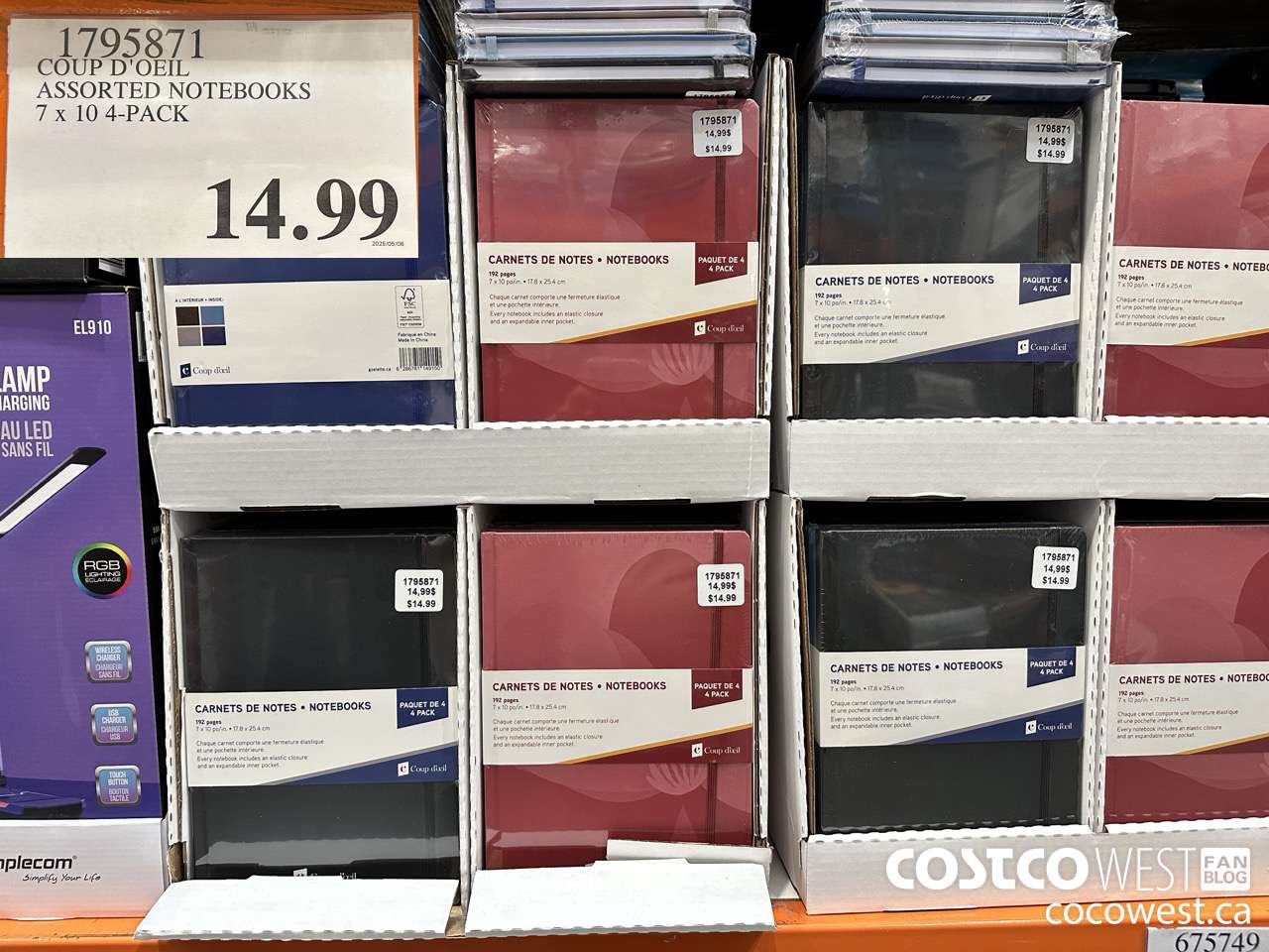 1795871 COUP D'OEIL ASSORTED NOTEBOOKS 7 X 10 4-PACK $14.99