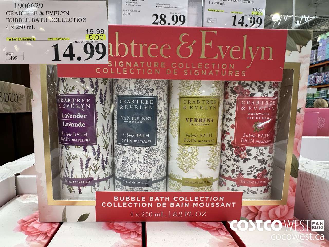 1906629 CRABTREE & EVELYN BUBBLE BATH COLLECTION 4 X 250ML ($5.00 INSTANT SAVINGS EXPIRES ON 2025-05-25) $14.99