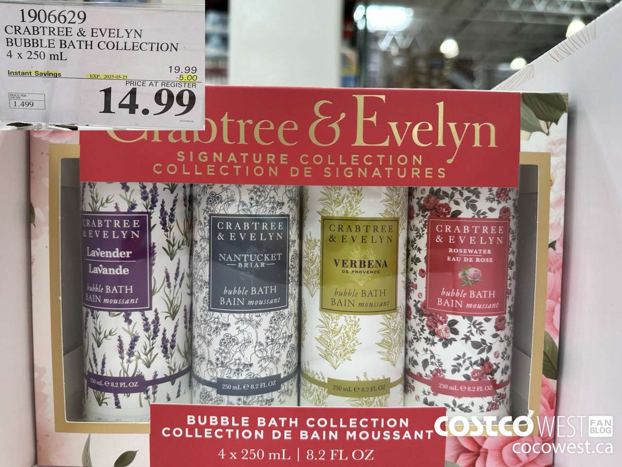 1906629 CRABTREE & EVELYN BUBBLE BATH COLLECTION 4 X 250ML ($5.00 INSTANT SAVINGS EXPIRES ON 2025-05-25) $14.99