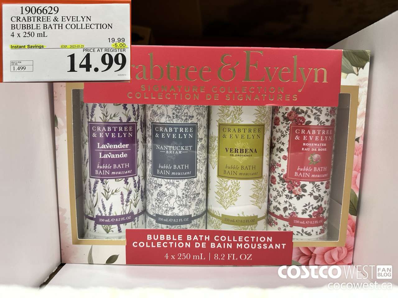 1906629 CRABTREE & EVELYN BUBBLE BATH COLLECTION 4 X 250ML ($5.00 INSTANT SAVINGS EXPIRES ON 2025-05-25) $14.99