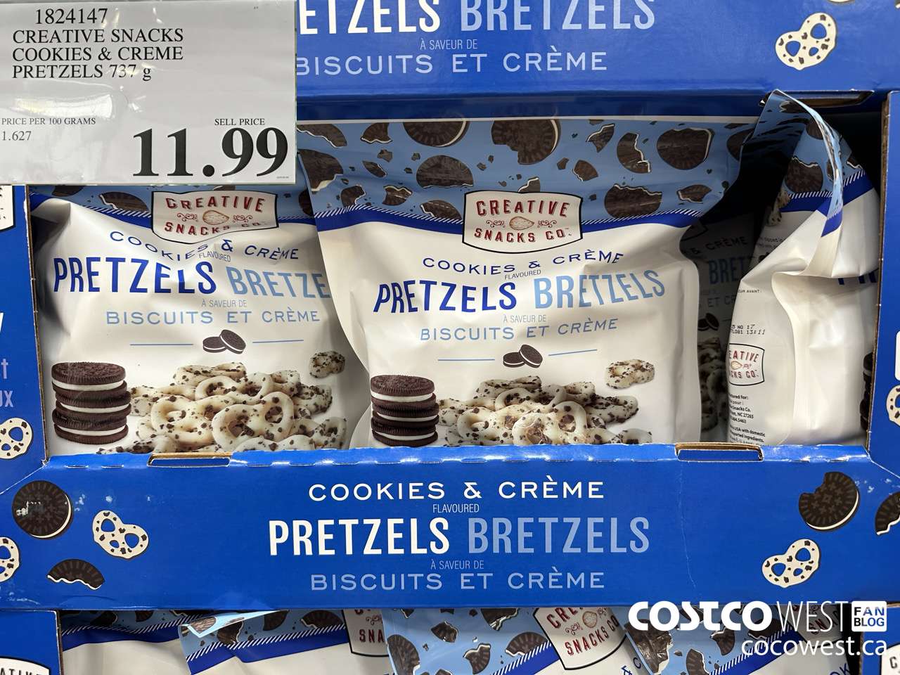 1824147 CREATIVE SNACKS COOKIES & CREME PRETZELS 737G $11.99